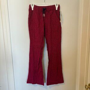 Roxy Girls Linen-Blend Flared Leg Pants NWT Stripes Size 8